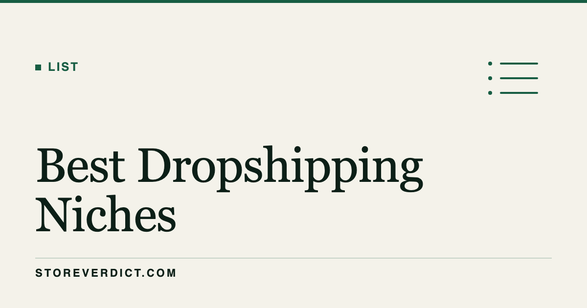 Best Dropshipping Niches for 2026 (StoreVerdict)
